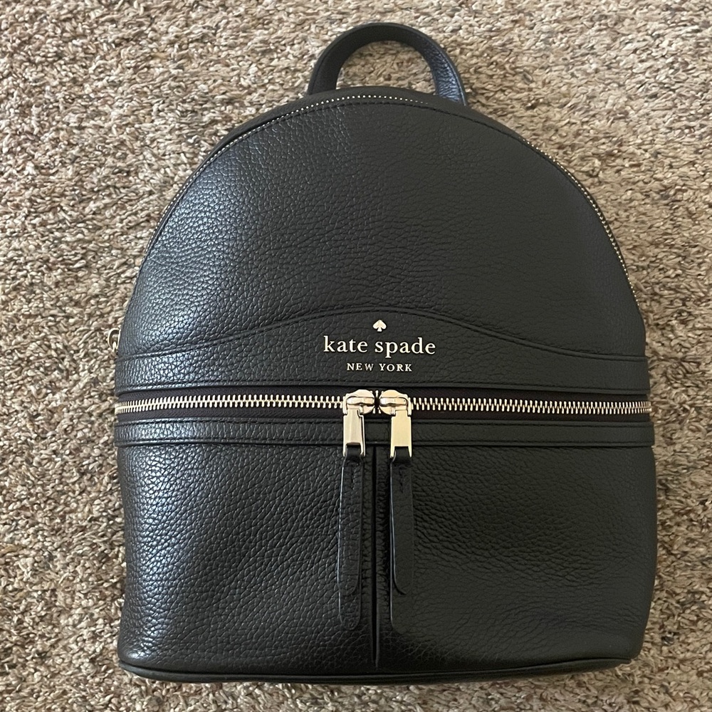 Kate Spade Black Textured Backpack